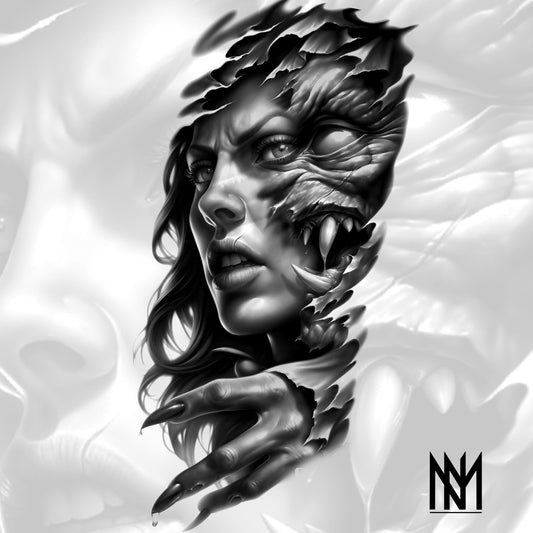 Woman/Demon Black and grey Flash